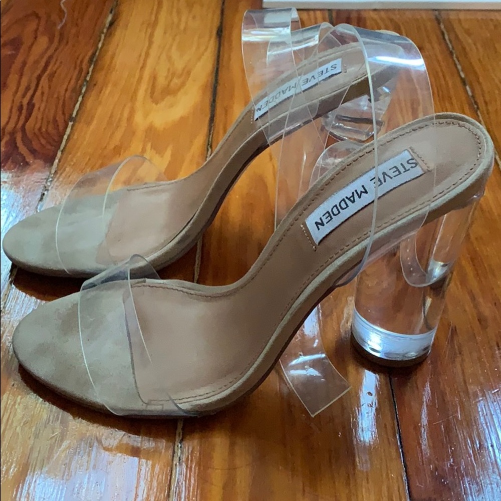 Steve Madden 6.5 clear strappy heels